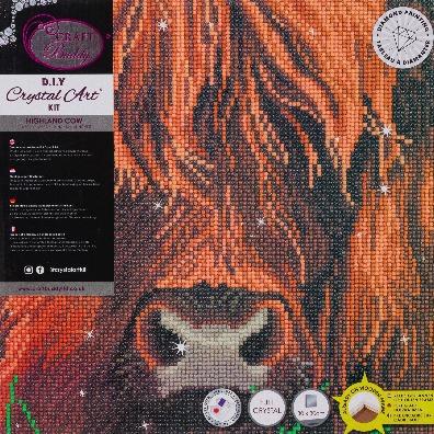 CAK-A165M: "Highland Cow" 30x30cm Crystal Art Kit