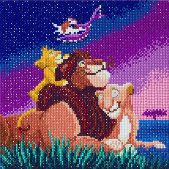 CAK-DNY701M: Lion King Family, 30x30cm Crystal Art Kit