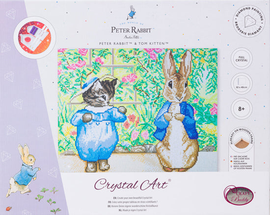 CAK-PRBT51L: Peter Rabbit and Tom Kitten 40x50m Crystal Art Canvas Kit