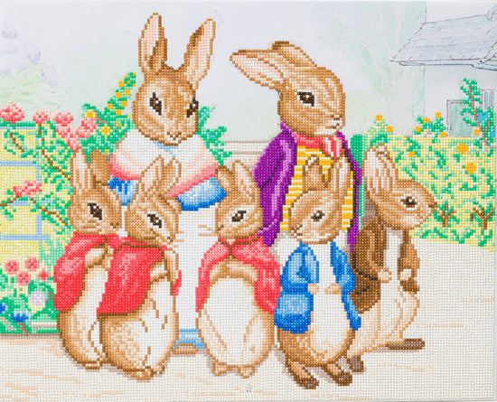 CAK-PRBT52L: Peter Rabbit and Family 50x40m Crystal Art Canvas Kit