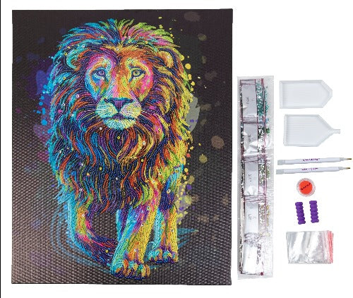 'Colourful & Proud' 40x50cm Crystal Art Kit - Contents