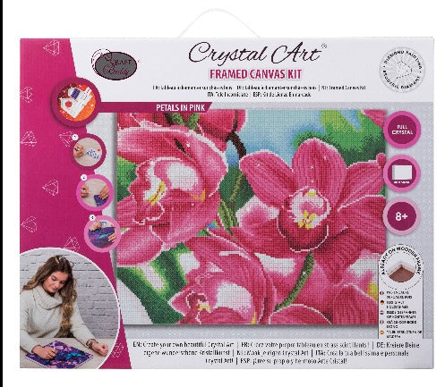 'Blooming Orchids' 40x50cm Crystal Art Kit - Front Packaging