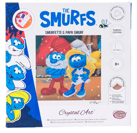 CAK-SMRF540M: Smurfette and Papa Smurf 30x30cm Crystal Art Kit