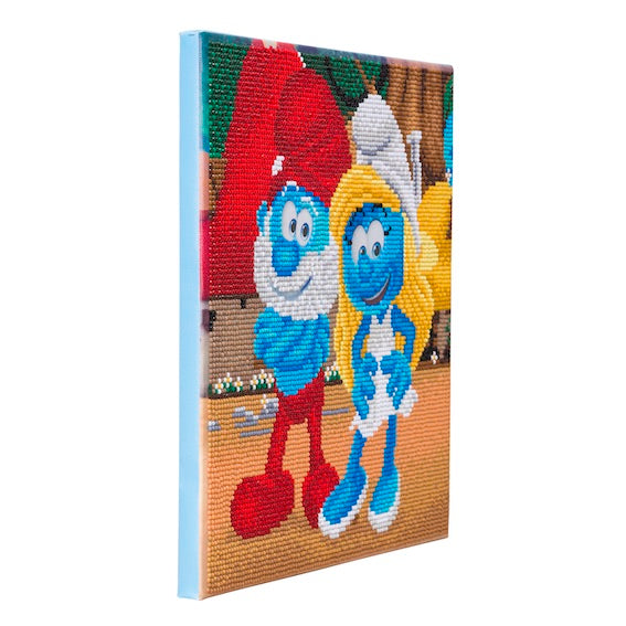 CAK-SMRF540M: Smurfette and Papa Smurf 30x30cm Crystal Art Kit