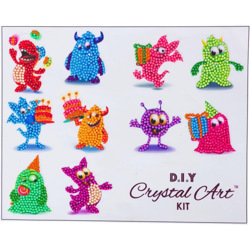 CAMK-2020SET3: Monster Family, 21x27cm Crystal Art Sticker Set - CAMK-2020SET3