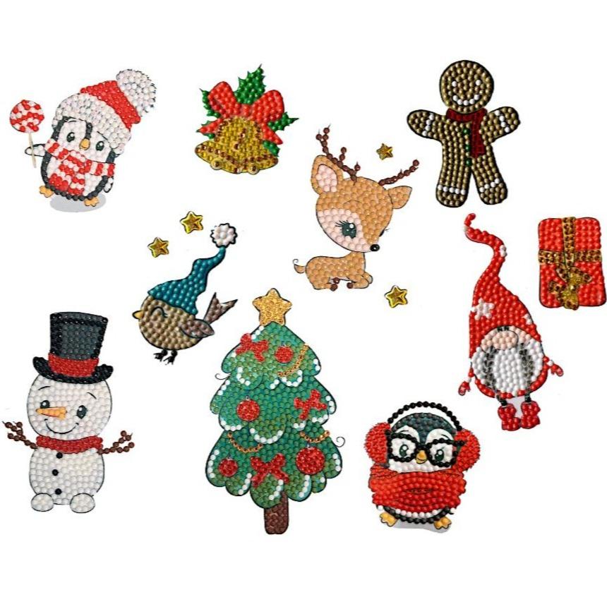 CAMK-2021XMASSET: Christmas Characters, 21x27cm Crystal Art Sticker Set