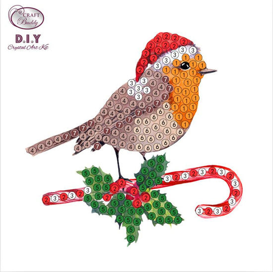 Christmas Robin  - "Christmas" Crystal Art Motifs (With Tools) - CAMK-42