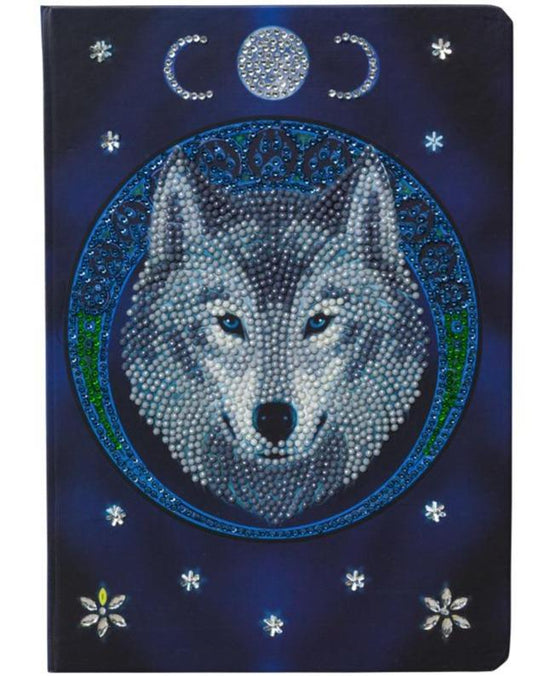 CANJ-11: "Lunar Wolf""  26x18cm Crystal Art Notebook  ANNE STOKES"
