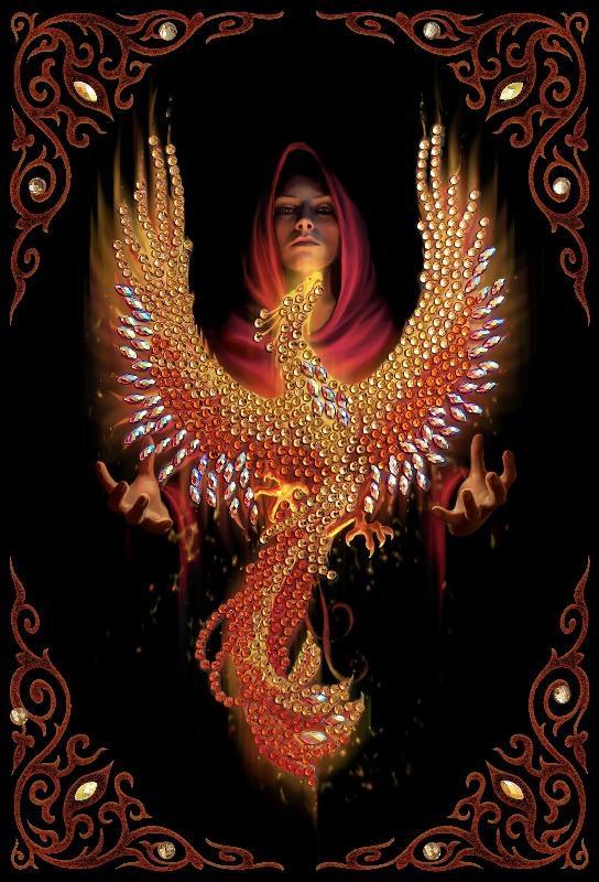 CANJ-9: "Pheonix Rising"" 26x18cm Crystal Art Notebook  ANNE STOKES"