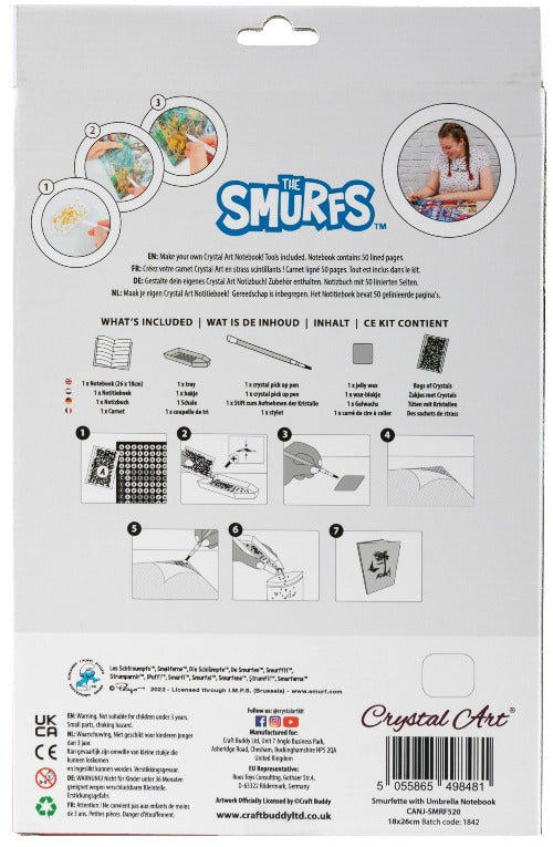 Smurfs Crystal Art Notebook - Packing Backside