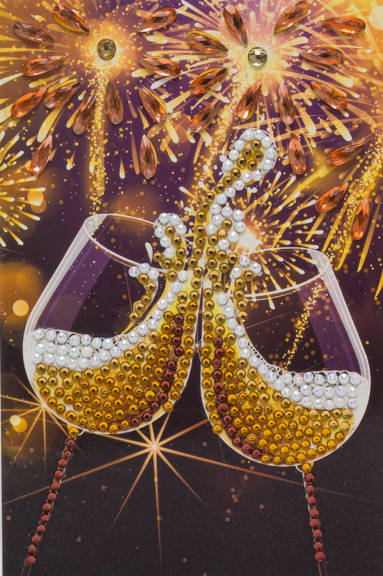 CCK-10x15B2: Champagne Celebration, 10x15cm Crystal Art Card