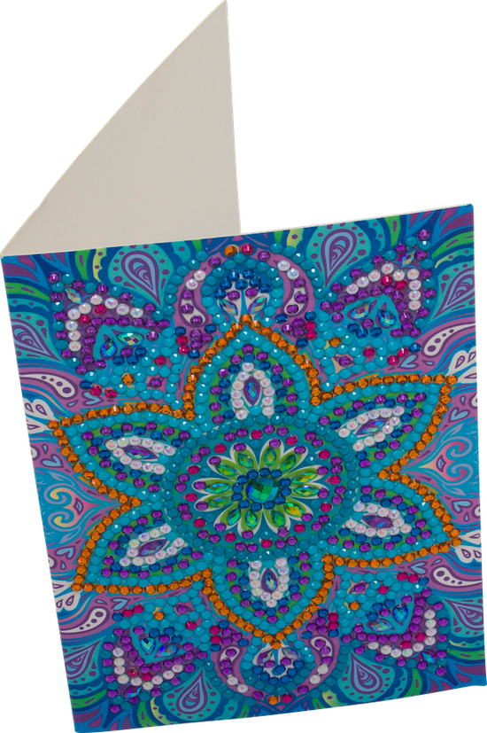 CCK-10x15B3: Blue Mandala, 10x15cm Crystal Art Card