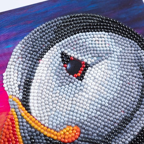 Puffin Sunset Crystal Art Card - Close  Up