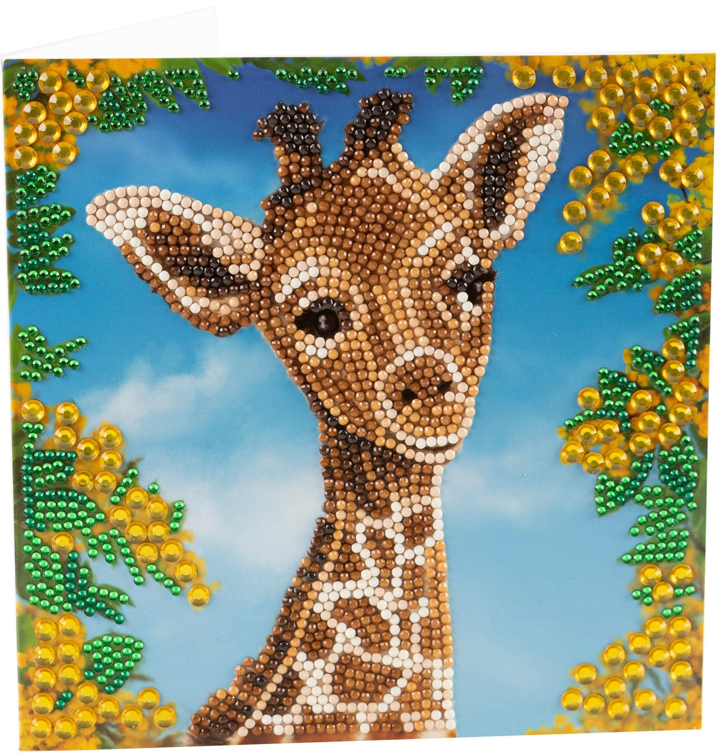 "Baby Giraffe" 18x18cm Crystal Art Card
