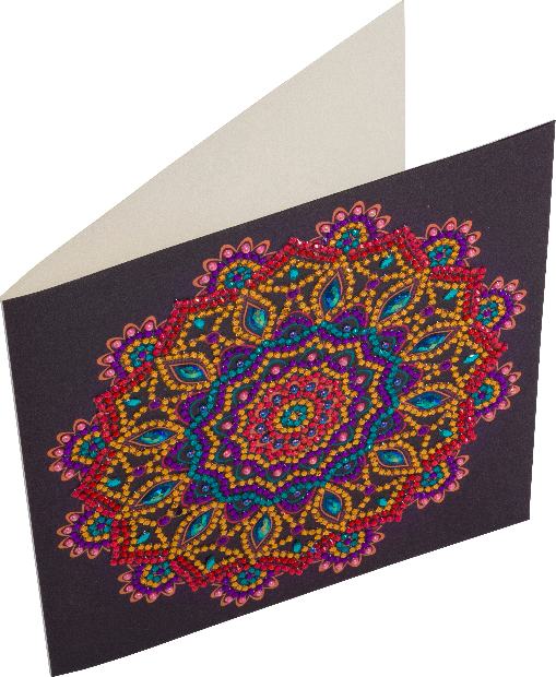 CCK-A75: "Purple Mandala" 18x18cm Crystal Art Card