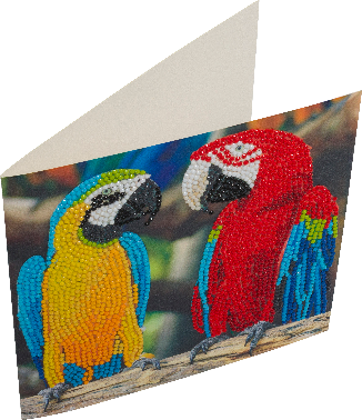 CCK-A76: "Parrot Friends" 18x18cm Crystal Art Card