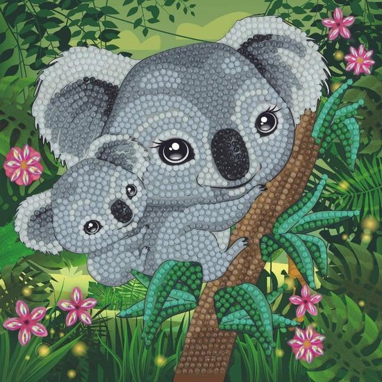 CCK-A82: "Koala Hugs" 18x18cm Crystal Art Card