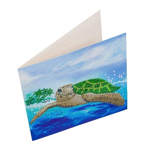 CCK-A84: "Turtle Paradise" 18x18cm Crystal Art Card