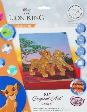CCK-DNY802: Simba and Nala, 18x18cm Crystal Art Card