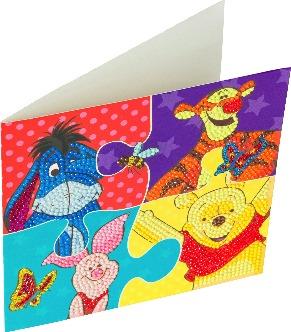 CCK-DNY806: Winnie The Pooh Puzzle, 18x18cm Crystal Art Card