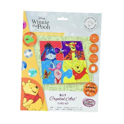 CCK-DNY806: Winnie The Pooh Puzzle, 18x18cm Crystal Art Card