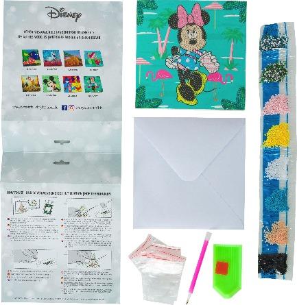 CCK-DNY807: Minnie on Holiday, 18x18cm Crystal Art Card