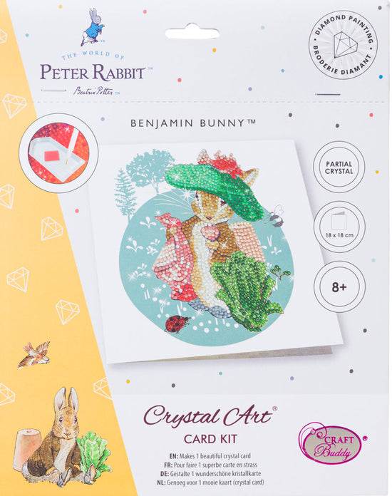 CCK-PRBT02: Benjamin Bunny 18x18cm Crystal Art Card