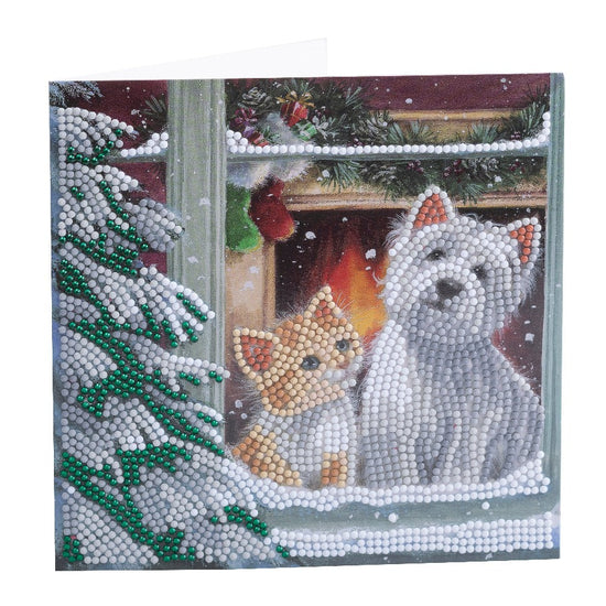 By the Window, 18x18cm Crystal Art Card Front View