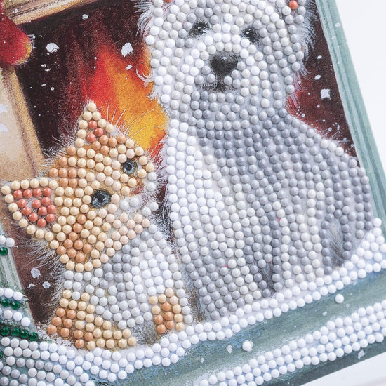 By the Window, 18x18cm Crystal Art Card Close Up