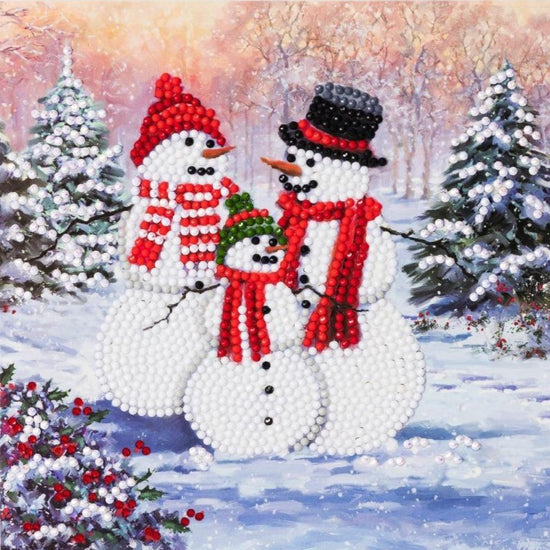 CCK-XM28: "Snowman Family" Crystal Card Kit