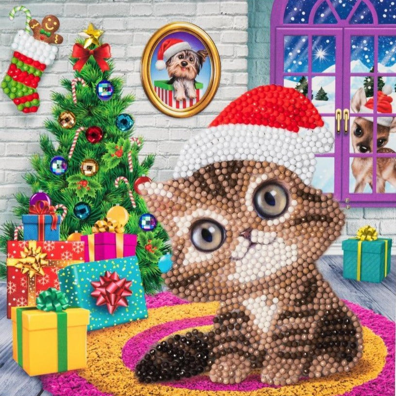CCK-XM35: Cozy Kitten" Crystal Art Card Kit - Animal Club International