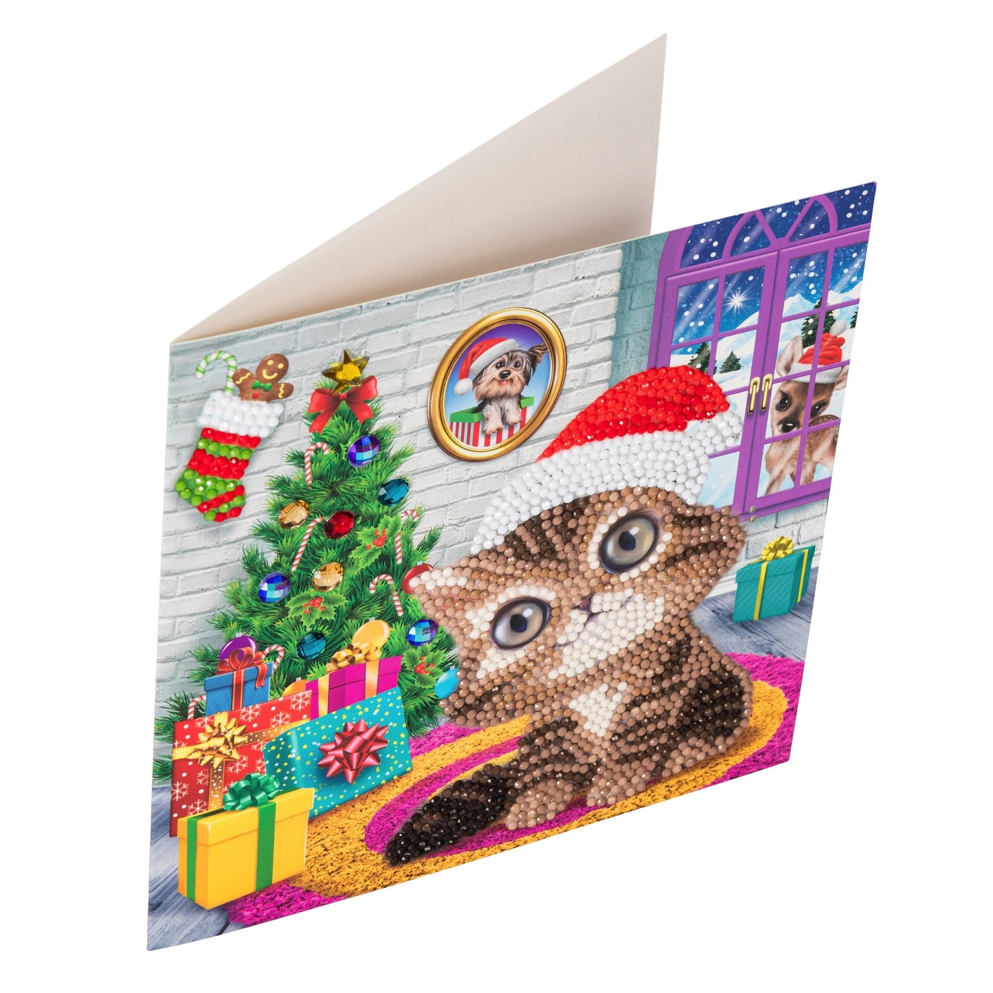 CCK-XM35: Cozy Kitten" Crystal Art Card Kit - Animal Club International