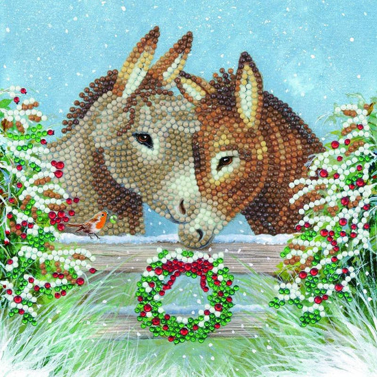 CCK-XM92: Donkey Love, 18x18cm Crystal Art Card