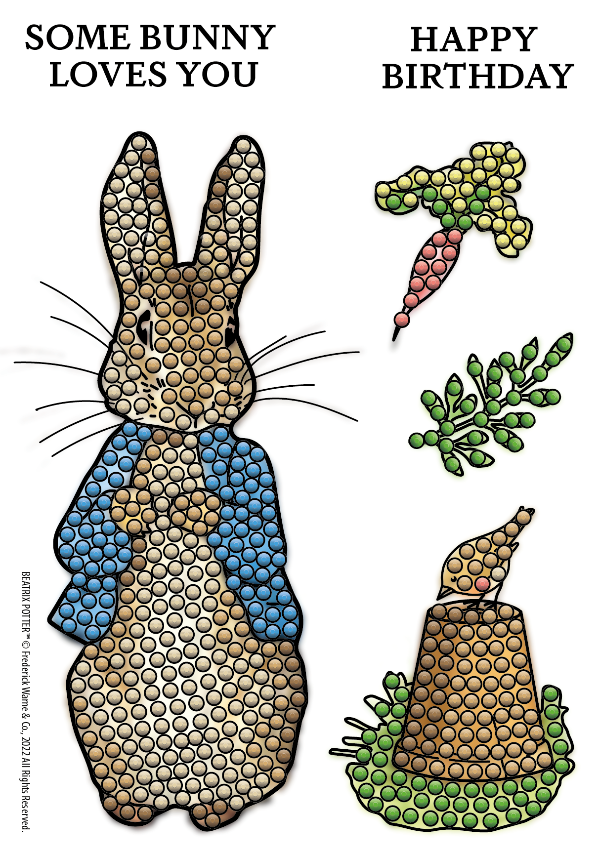 CCST-PR03: Peter Rabbit Crystal Art A6 Stamp Set - Peter Rabbit