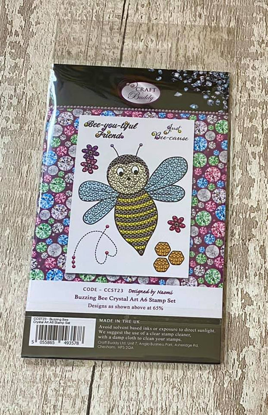 CCST23: Craft Buddy Buzzing Bee Crystal Art A6 Stamp Set