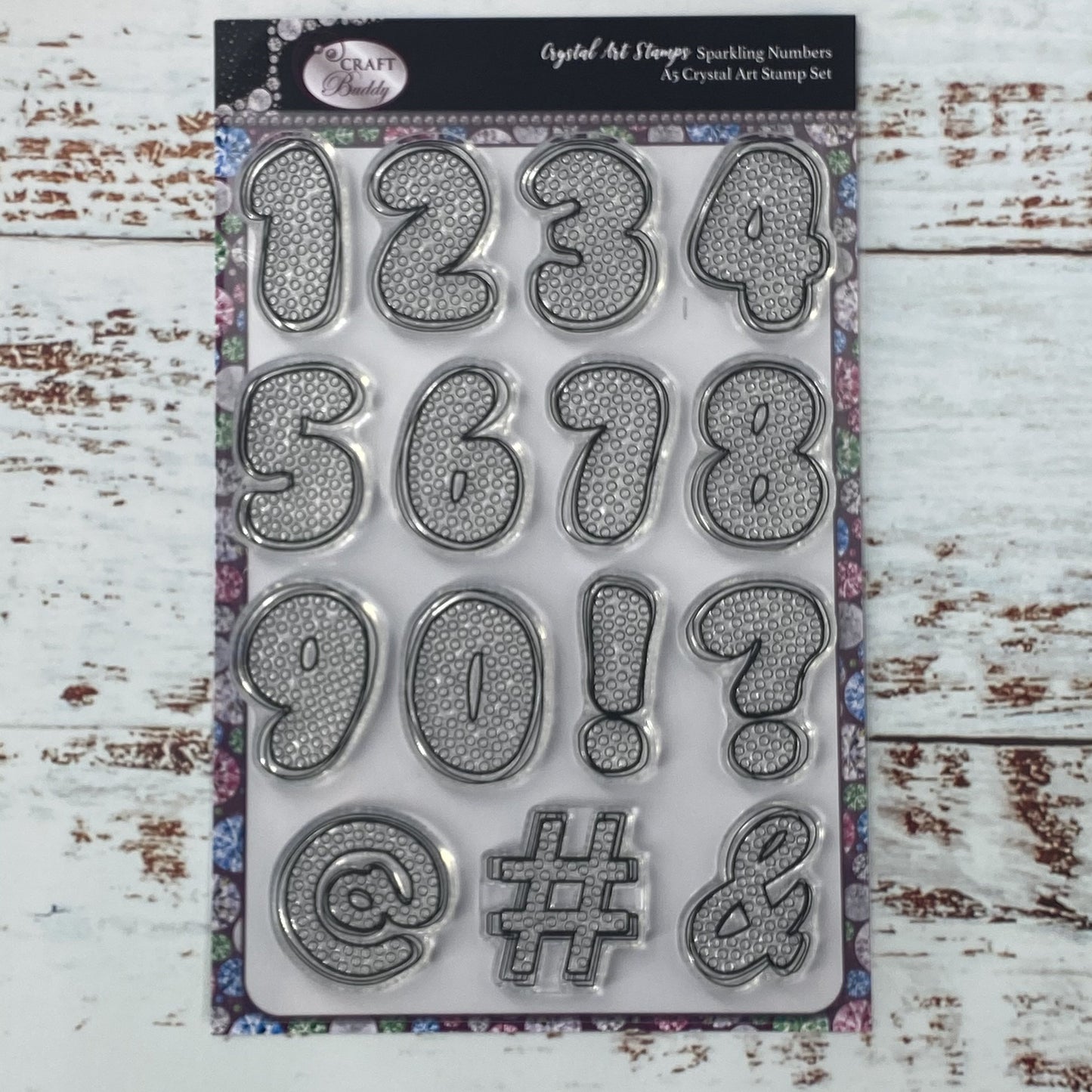 CCST43: Sparkling Numbers A5 Crystal Art Stamp Set