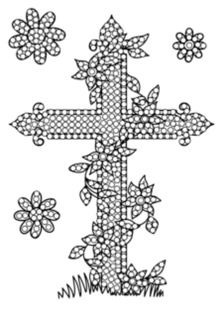 CCST66: Craft Buddy Crystal Art Ornate Cross A6 Stamp Set
