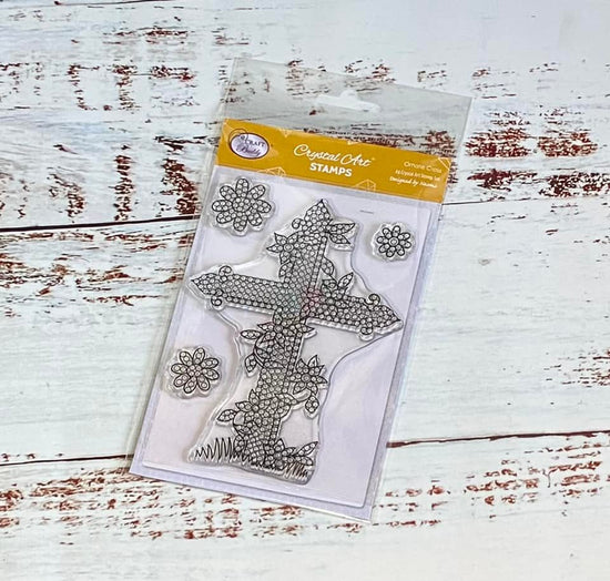 CCST66: Craft Buddy Crystal Art Ornate Cross A6 Stamp Set