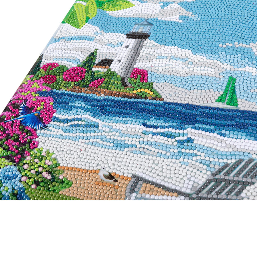 "Coastline" Crystal Art Kit 40x50cm Close up 