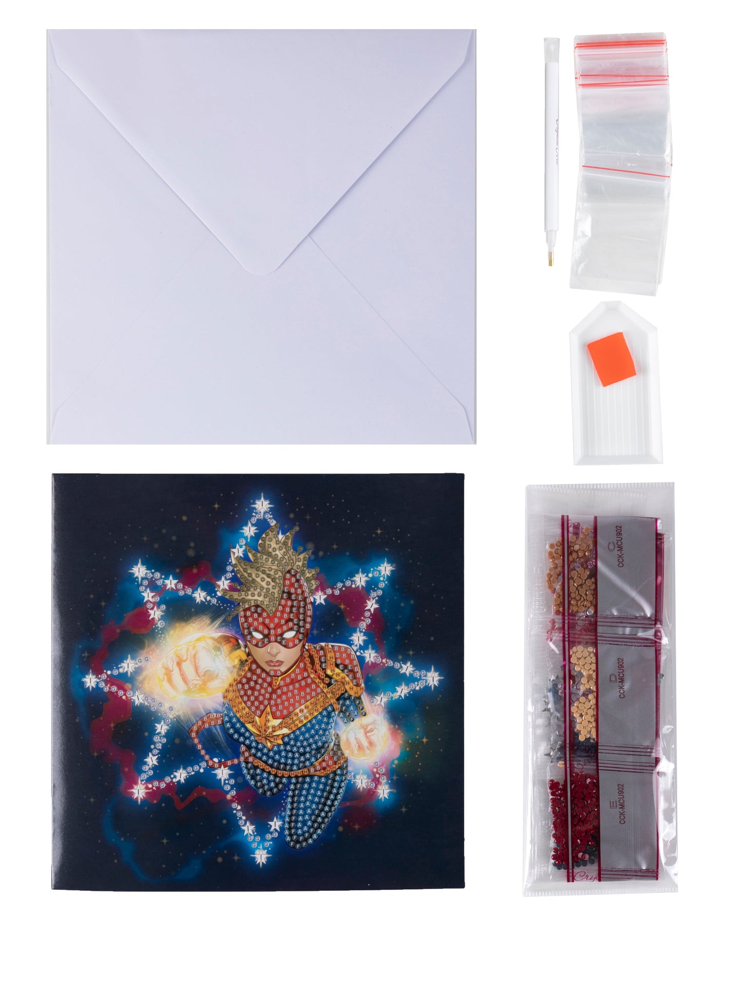 CCK-MCU902: Captain Marvel 18x18cm Crystal Art Card