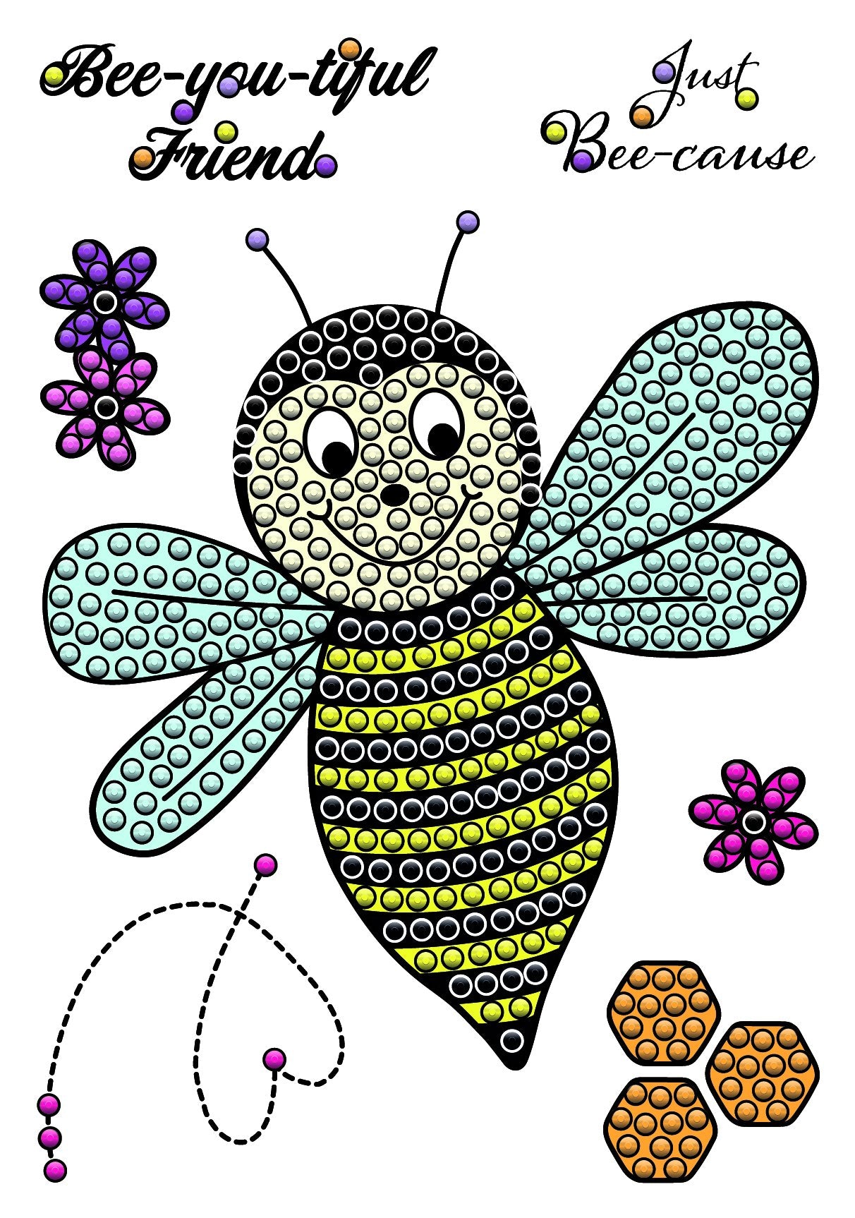 CCST23: Craft Buddy Buzzing Bee Crystal Art A6 Stamp Set