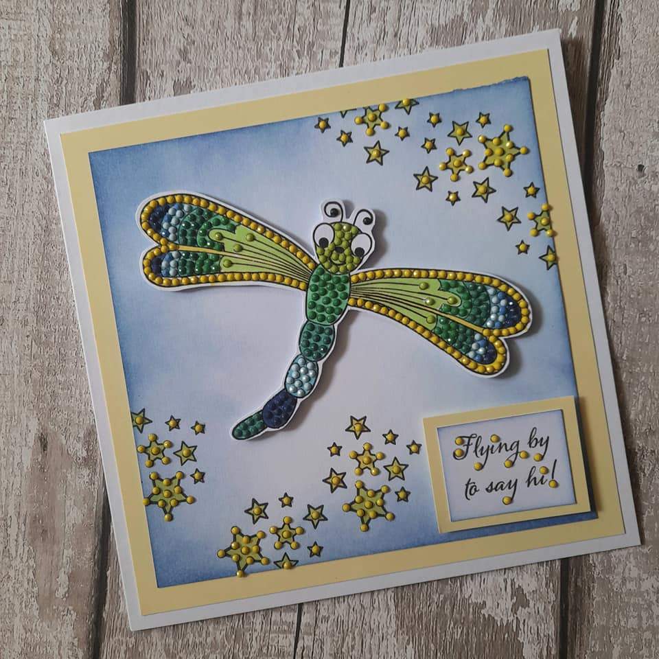 CCST22: Craft Buddy Glistening Dragonfly Crystal Art A6 Stamp Set