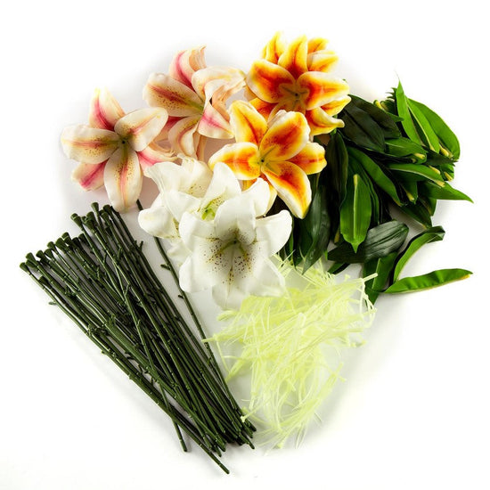 FF-LIL30: Forever Flowerz Luscious Lilies with Stems and Leaves