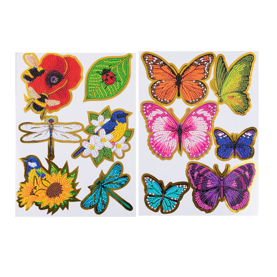 "Flower Vases & Fairies" Crystal Art Foiled Edged Stickers Front 2