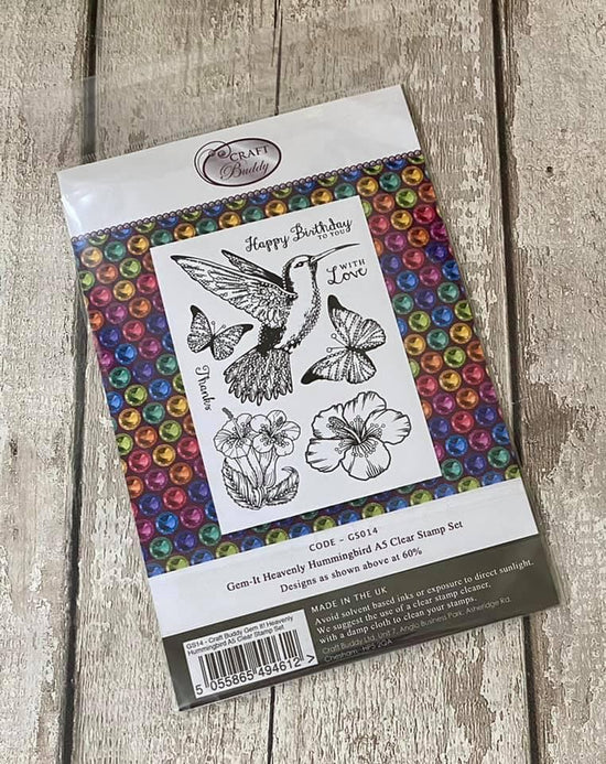 GS14: Craft Buddy Gem It! Heavenly Hummingbird A5 Clear Stamp Set