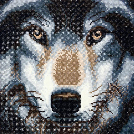 CAK-A91M Wolf, Framed Crystal Art 30x30cm