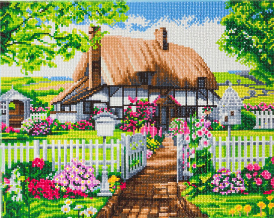 CAK-A94: Rose Cottage Framed Crystal Art Kit, 40 x 50cm