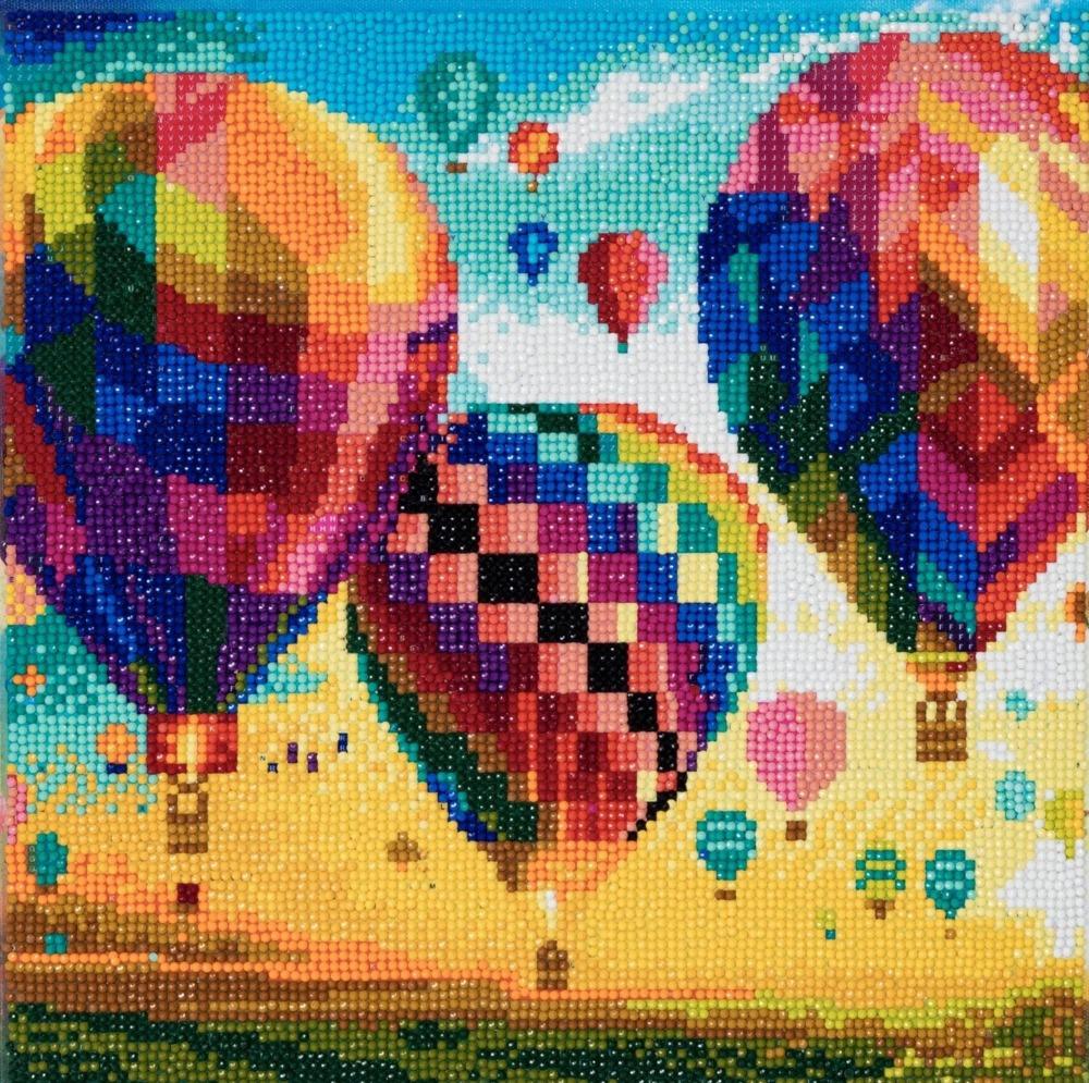 CAK-A46: "Hot Air Balloons" Framed Crystal Art Kit, 30 x 30cm