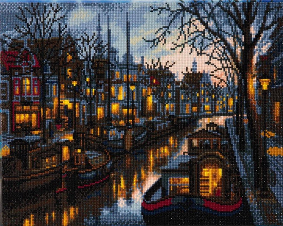 CAK-A42: "Canal Life" Framed Crystal Art Kit, 40 x 50cm