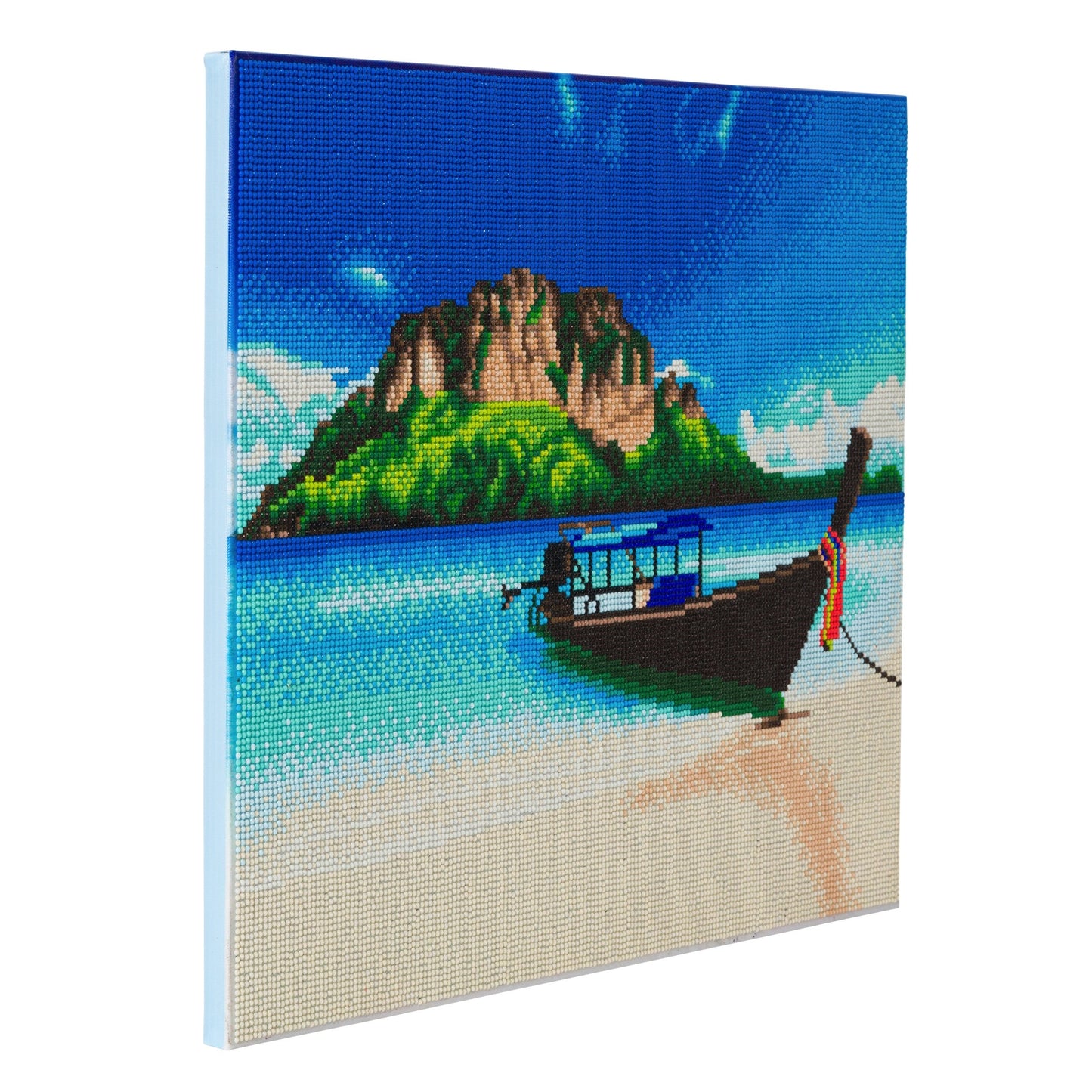 CAK-A95: Tropical Beach Boat Framed Crystal Art Kit, 40 x 50cm